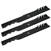 mulching mower blades with modified edges to better mulch grass
